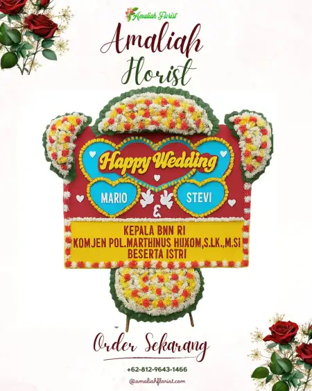 Papan Bunga Pernikahan Yiluk